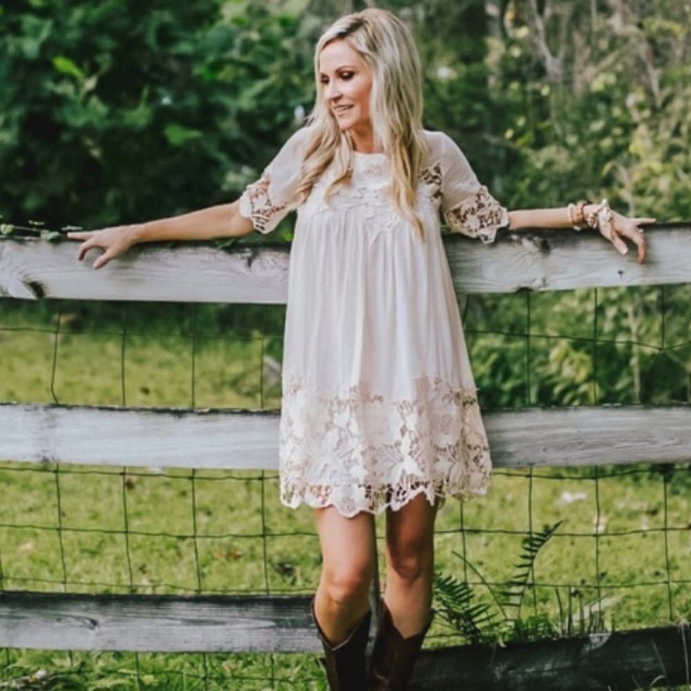 Anthropologie Cotton Appliqué dress.